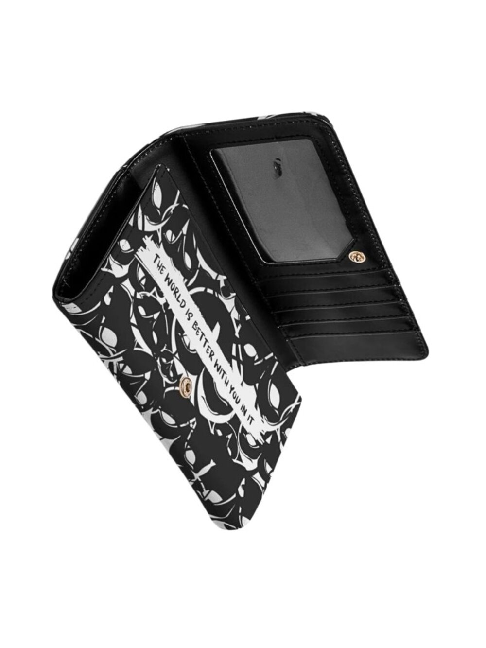 Hank & Henry Long Wallet Black & White Multi-card holder and Compartments - Picture 4 of 12